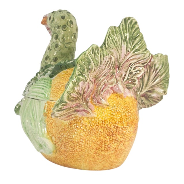 Late 20th Century Late 20th Century Italian Majolica Turkey Tureen Arcimboldo Style For Sale - Image 5 of 15