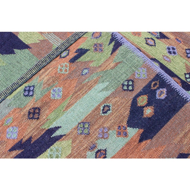 Measures: 8'6 x 10'. Scandinavian Flat-Weave Style with Multicolored Geometric By Keivan Woven Arts. Keivan Woven Arts /...