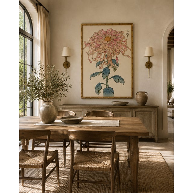 Pink Pink Floral Giclee, Vintage Japanese Botanical Art Print, 20" X 30" For Sale - Image 8 of 9