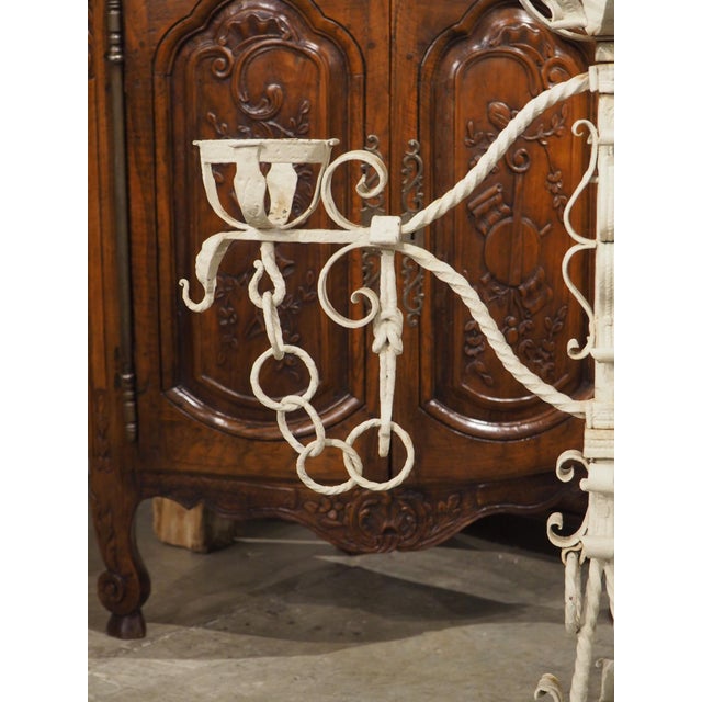Metal Large Antique French Wrought Iron Château Fireplace Landier Screen, Circa 1890 For Sale - Image 7 of 18