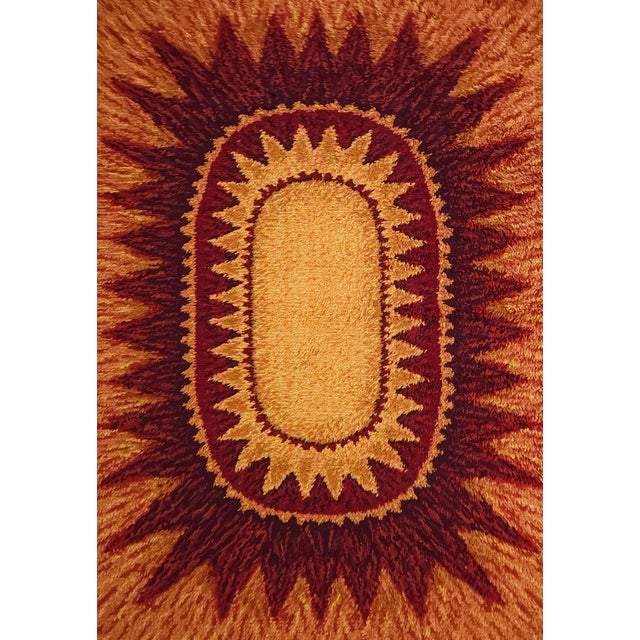 Mid-Century Modern Rya Rug in Wool from Nordland, Netherlands, 1970s, in Very Good conditions. Designed 1970 to 1979 This...