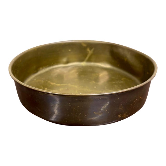 Vintage Solid Brass Bowl Catchall Dish For Sale