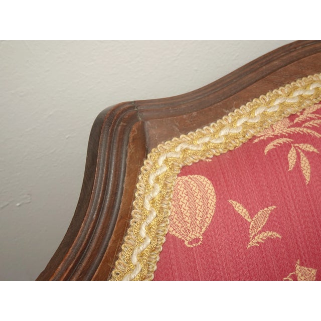 Vintage French Country Side Chair W Rose Color Oriental Asian Influence Fabric For Sale - Image 9 of 13