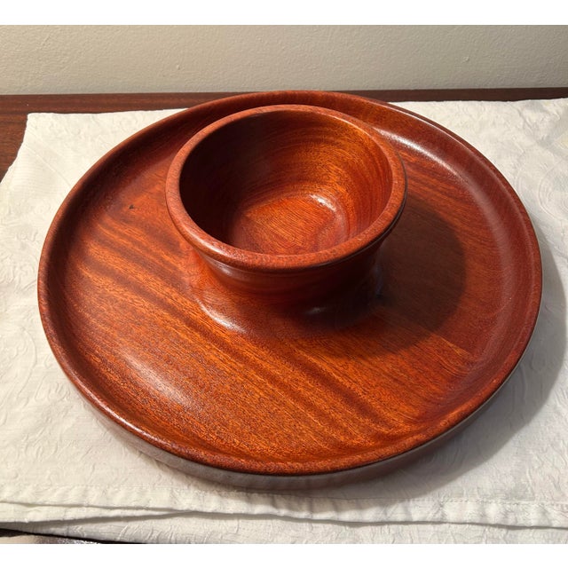 Mid-Century Modern Studio Hand-Turned Wood Chip and Dip For Sale - Image 3 of 6