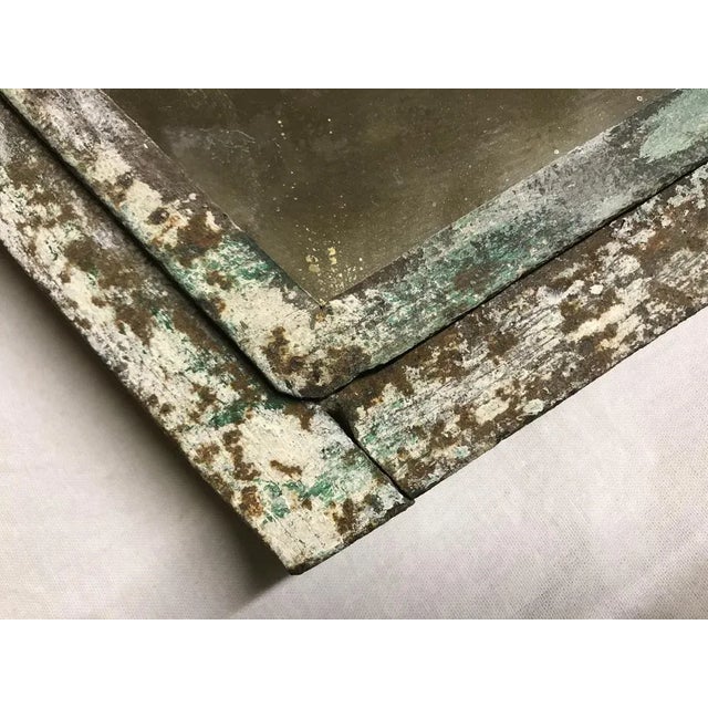 The top half of the mirror is opened. Good original condition, old mirrors with discoloration. Visible in the photos....