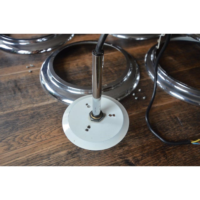 Original mid-century modern chrome slat lamp by designer Kazuo Motozawa for Staff Lighting. This lamp was produced in the...