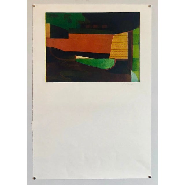 1990s Abstract Modernist Colorful Bold Monoprint Monotype Painting Print Pierre Obando, 1997 For Sale - Image 5 of 5
