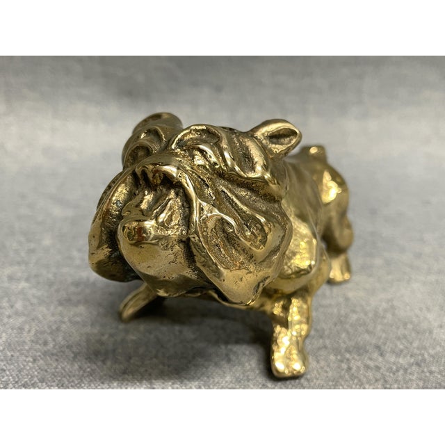 Metal Vintage Brass Bulldog Paperweight For Sale - Image 7 of 8