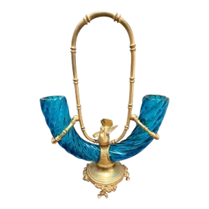 Baccarat 19th Century Gilt Bronze Double Vase