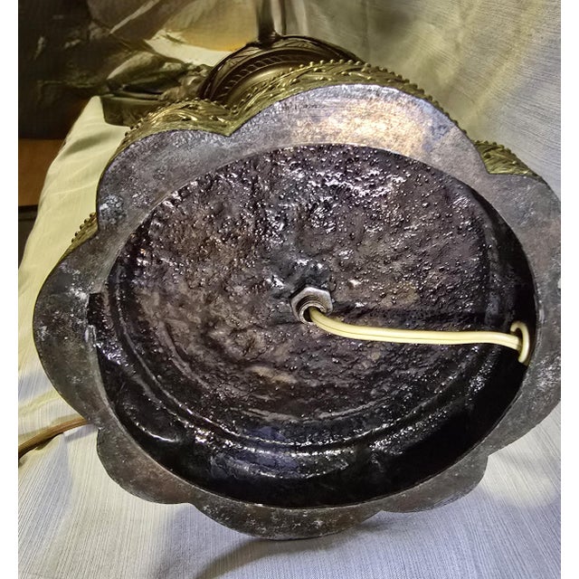 Vintage Pair of Bronze Urn Table Lamps For Sale - Image 9 of 14