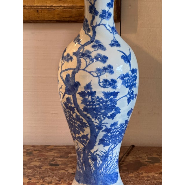 Mid 20th Century Chinese Blue and White Porcelain Lamps - a Pair For Sale - Image 9 of 14