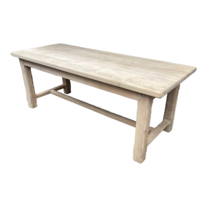 French Weathered Solid-Plank Oak Fram Table