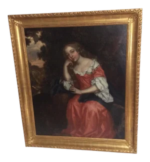 Antique Painting of a Young Woman