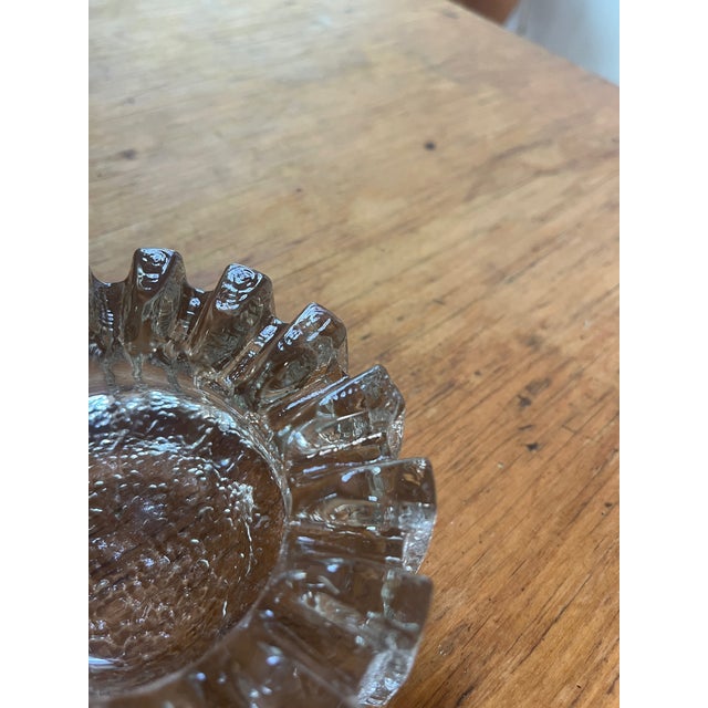 MCM Swedish Cast Glass Brutalist Design Eva Englund Crystal Ice Ashtray For Sale In New York - Image 6 of 10