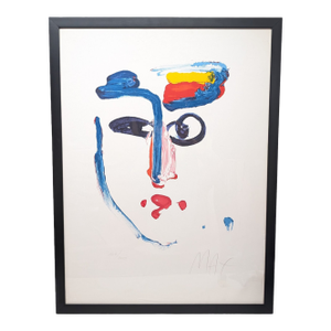 "Visage" Limited Edition Neo-Expressionist Serigraph by Peter Max - 1977 #126/300