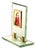 Nile Green Chiseled Crystal and Brass Photo Frame from Fontana Arte, Italy, 1950s For Sale
