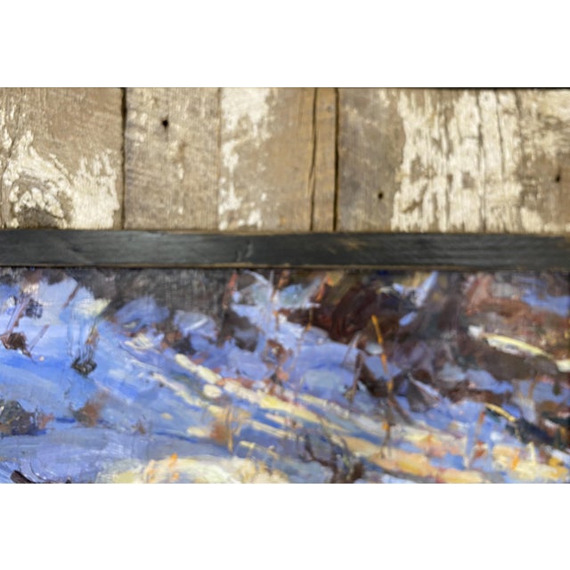 Blue A Walk in the Woods ~ Lorie Batson, Original Oil Painting ~This Painting Captures a Quiet Peaceful Winter Scene Along a Snowy Creek. For Sale - Image 8 of 14