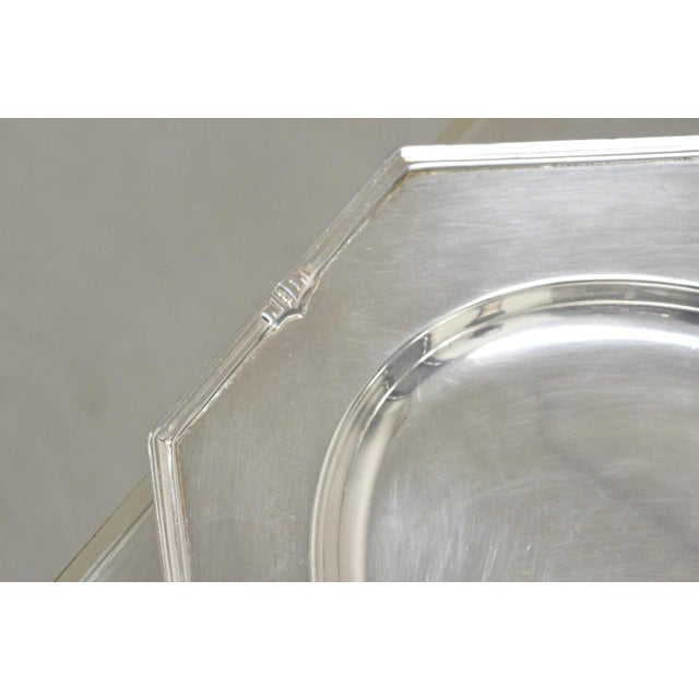 Mid 20th Century Vintage Reed & Barton Edwardian Silver Plated Octagonal Serving Platter Tray For Sale - Image 5 of 10