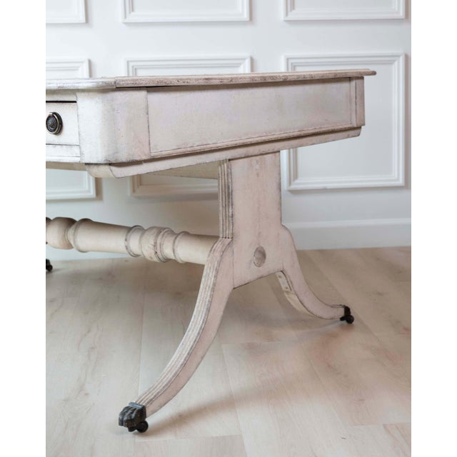 European Early 19th Century Partners Desk with Bronze Mounts and Leather Top For Sale - Image 13 of 14