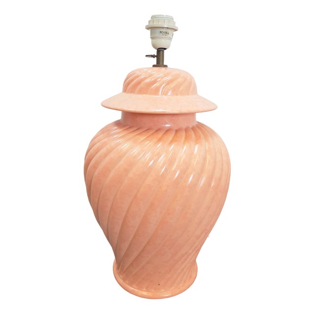 Large Table Lamp in Pink Ceramic from Kostka, 1980 For Sale