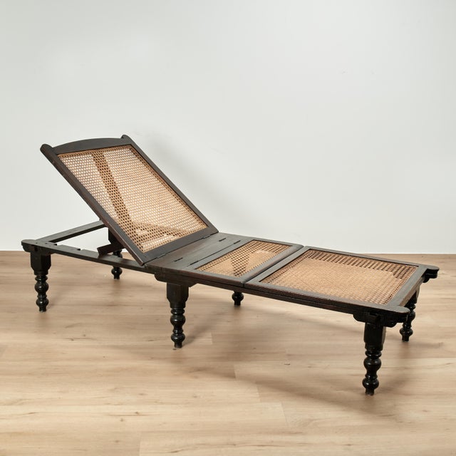 English Antique British Colonial Caned Day Bed For Sale - Image 3 of 18