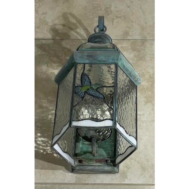 Single Vintage Handcrafted Brass Wall Lantern For Sale In Miami - Image 6 of 12