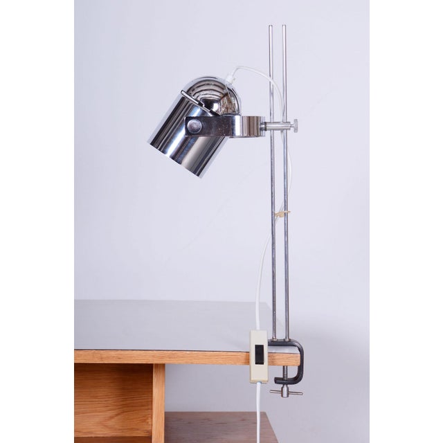 Mid-Century Modern Table Lamp in Chrome by J. Indra for Combi Lux, Czech, 1970s For Sale - Image 11 of 11