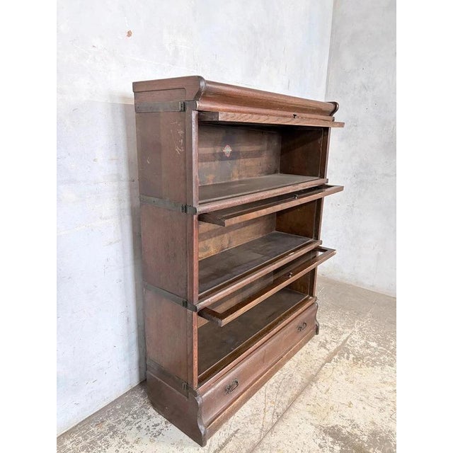 19th Century Antique Stackable Oak Barrister Bookcase from Globe Wernicke, 1890s For Sale - Image 5 of 7