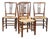 Antique English Dining Room Chairs with Wicker Seats, Set of 4 For Sale