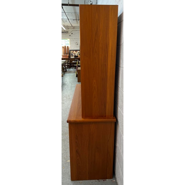 Mid 20th Century Mid-Century Danish Teak China Hutch and Credenza For Sale - Image 5 of 16