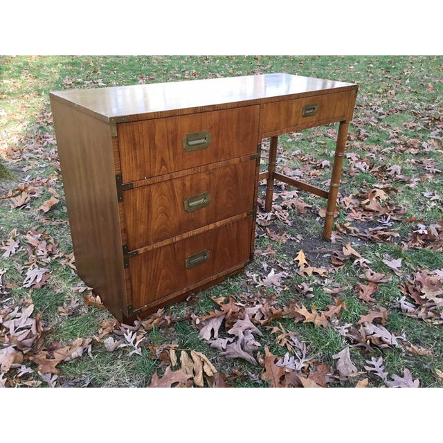 1970's Dixie Furniture Campaigner Collection Oak Desk Chairish