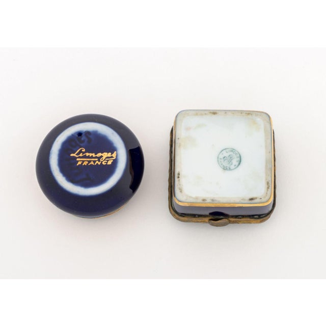 KPM and Limoges Cobalt Blue Porcelain Boxes, 10 For Sale - Image 16 of 17