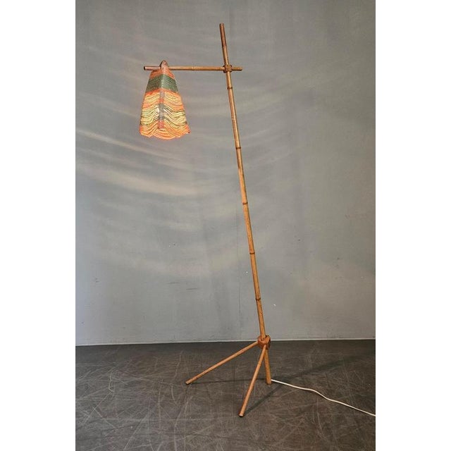 Mid-Century Bamboo and String Floor Lamp, 1960s For Sale - Image 10 of 16