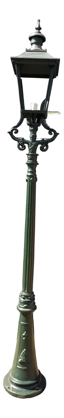 Cast Iron Lamp Post Rotterdammer with Square Cast Iron Lantern