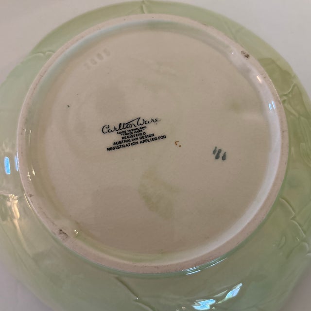 1930s Vintage CarltonWare Serving Bowl in Wild Rose Pattern With Matching Spork For Sale - Image 5 of 8