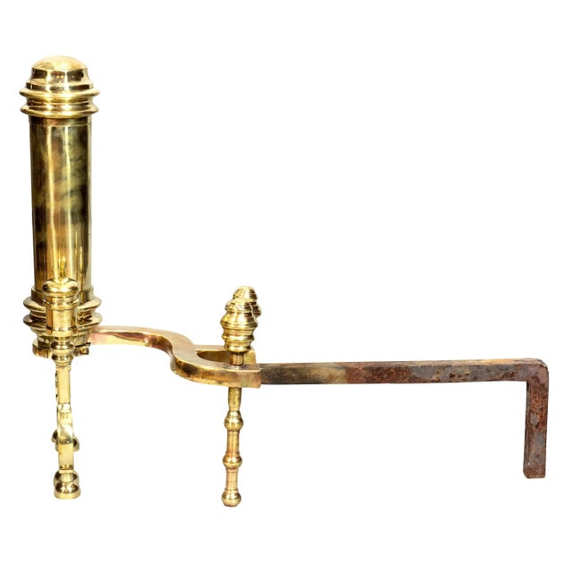 American Late Federal Brass Andirons - A Pair For Sale - Image 12 of 13