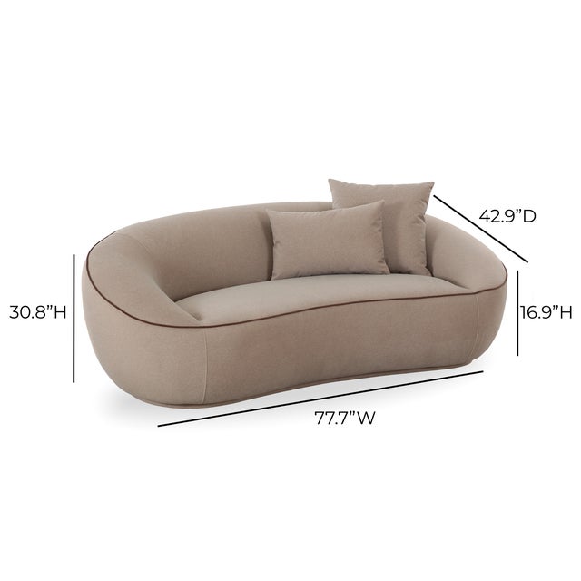 Taupe Jenny Taupe Faux Mohair Loveseat For Sale - Image 8 of 8
