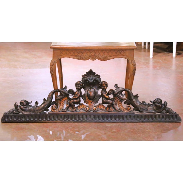 Early 19th Century French Walnut Carved Pediment With Putti Figures For Sale In Dallas - Image 6 of 9