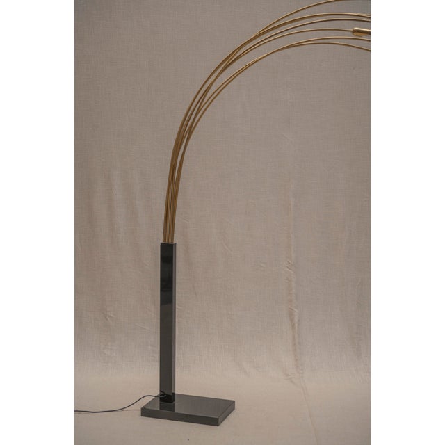1980s Vintage Floor Lamp in Gilded Metal, 1970s For Sale - Image 5 of 17