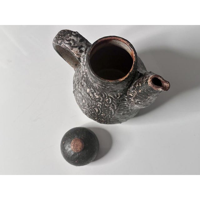 Rustic Studio Ceramic Coffee Pot by Helma Klett, Fredelsloh, Germany, 1970s For Sale - Image 4 of 15