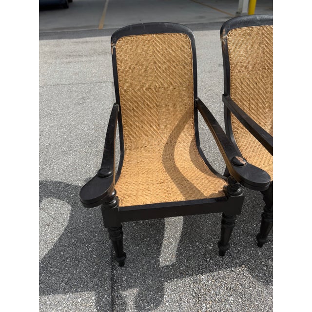 Mid 20th Century Dutch Colonial Indonesian Cane and Wood Plantation Chairs With Extending Arms For Sale - Image 12 of 12