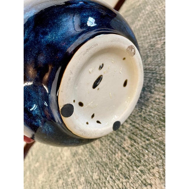 Ceramic Vintage Majolica-Style High Relief Bird Vase For Sale - Image 7 of 7