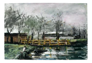 Magdalena Spasowicz, Untitled (Landscape), Oil & Acrylic on Cardboard, 2007