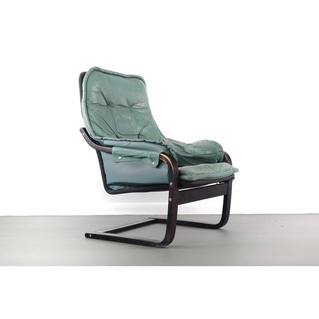 1970s Mid Century Modern Lounge Chair in Sage Green in the Manner of Westnofa For Sale - Image 5 of 8
