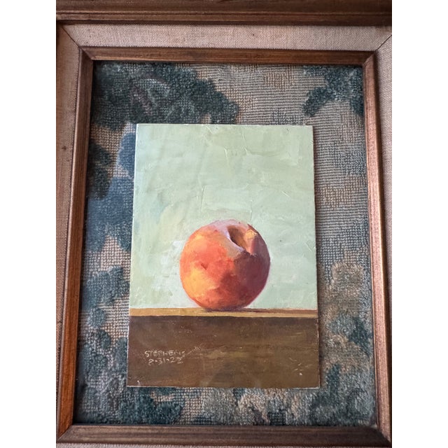 Contemporary Gouache Peach, Framed For Sale - Image 4 of 11