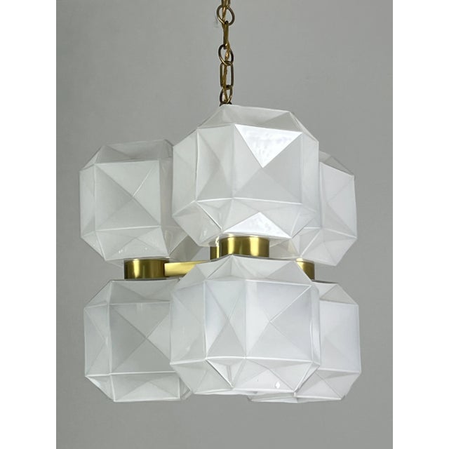 Mid-Century Murano Glass and Gold Metal Chandelier, 1960s For Sale - Image 13 of 13