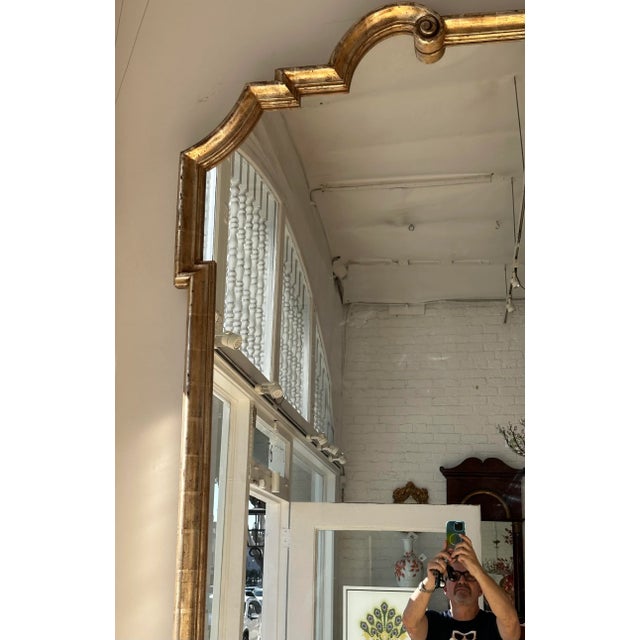 Huge Regency Style White Gold Giltwood Full Length Mirror by Randy Esada Designs.