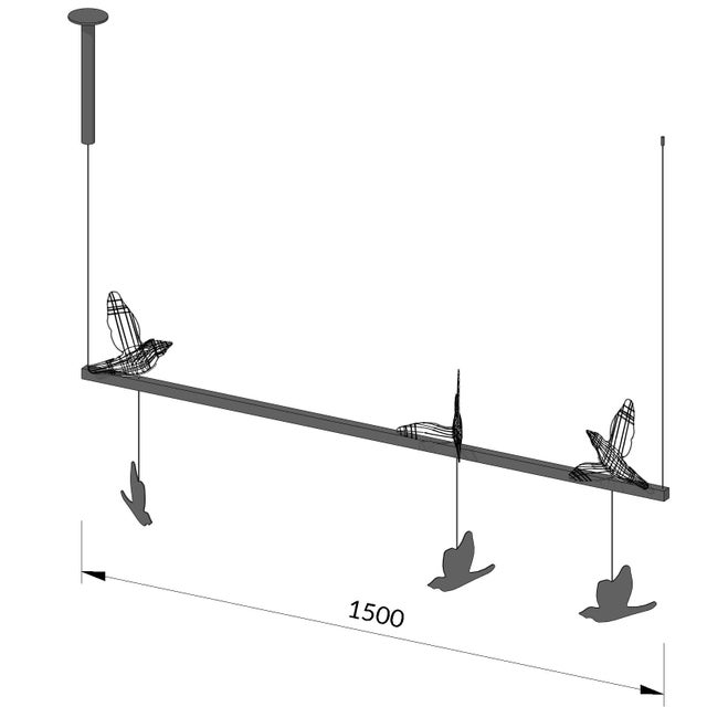 Metal Minimalist Led Pendant Light Sculptural Geometric Art, Steel and Textile 59 In For Sale - Image 7 of 12