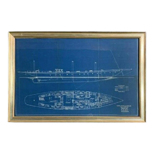 Rare Yachting Blueprint by Hoyt