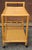 Tan Late 20th Century Rattan and Cane Rolling Bar Cart For Sale - Image 8 of 10